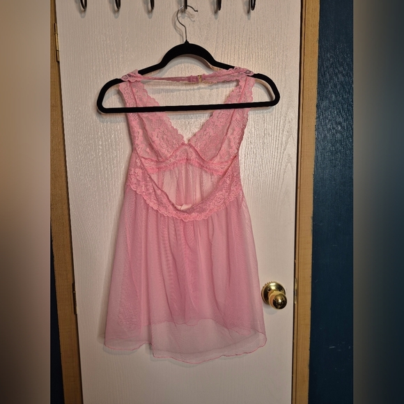 526 🦃🎄Victoria's Secret Pink Lace Chemise - Picture 2 of 3